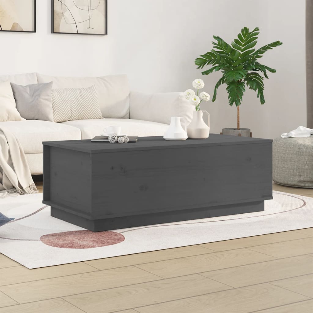 Table basse Gris 100x50x35 cm Bois massif de pin - Tables basses