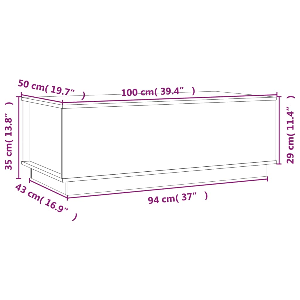Table basse Gris 100x50x35 cm Bois massif de pin - Tables basses