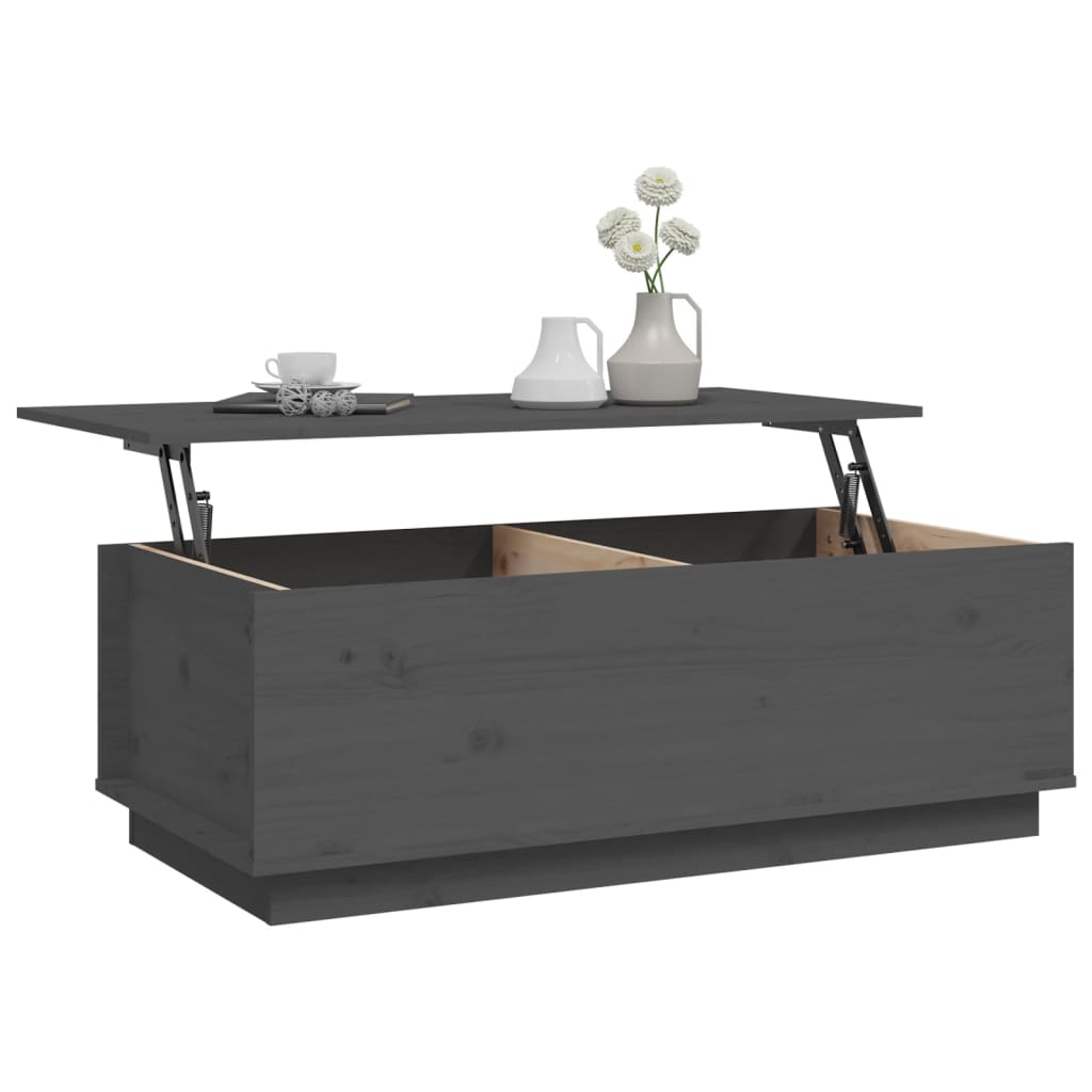 Table basse Gris 100x50x35 cm Bois massif de pin - Tables basses