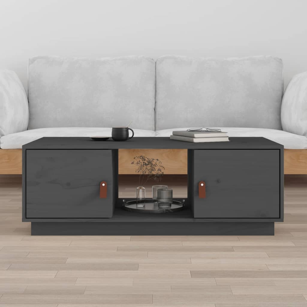 Table basse Gris 100x50x35 cm Bois massif de pin - Tables basses