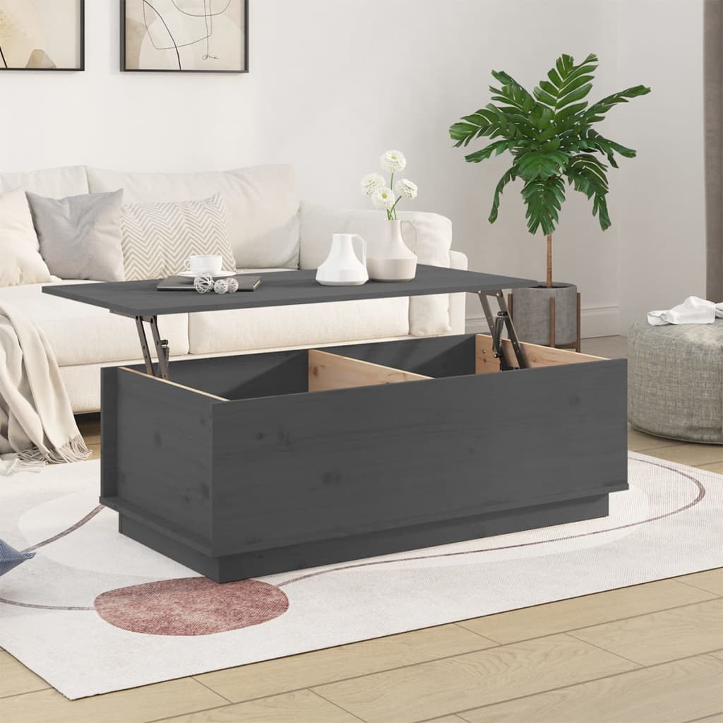 Table basse Gris 100x50x35 cm Bois massif de pin - Tables basses