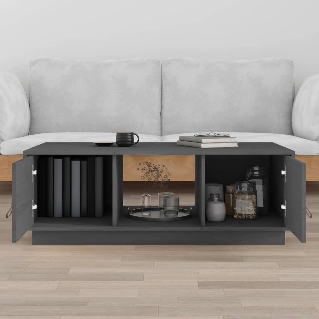 Table basse Gris 100x50x35 cm Bois massif de pin - Tables basses