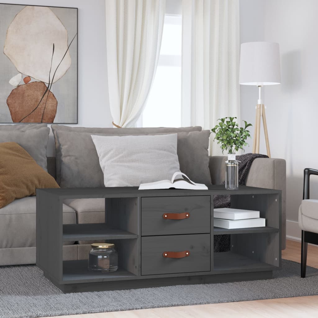 Table basse Gris 100x50x41 cm Bois massif de pin - Tables basses