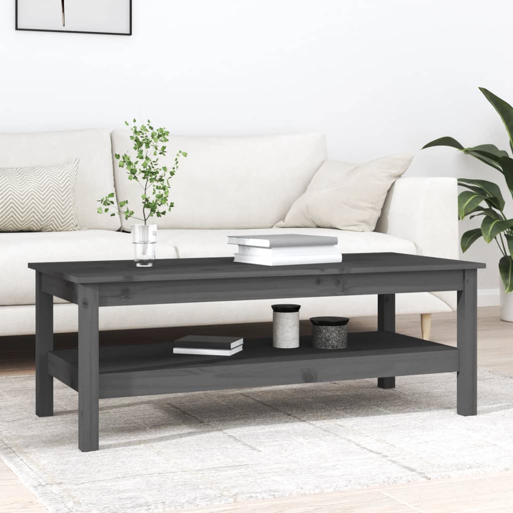 Table basse Gris 110x50x40 cm Bois massif de pin - Tables basses