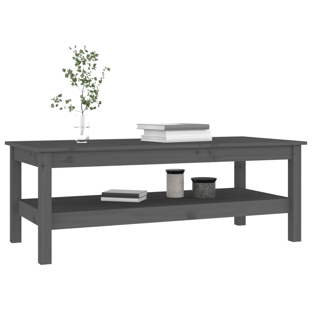 Table basse Gris 110x50x40 cm Bois massif de pin - Tables basses