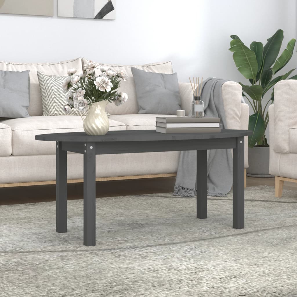 Table basse Gris 110x55x45 cm Bois massif de pin - Tables basses