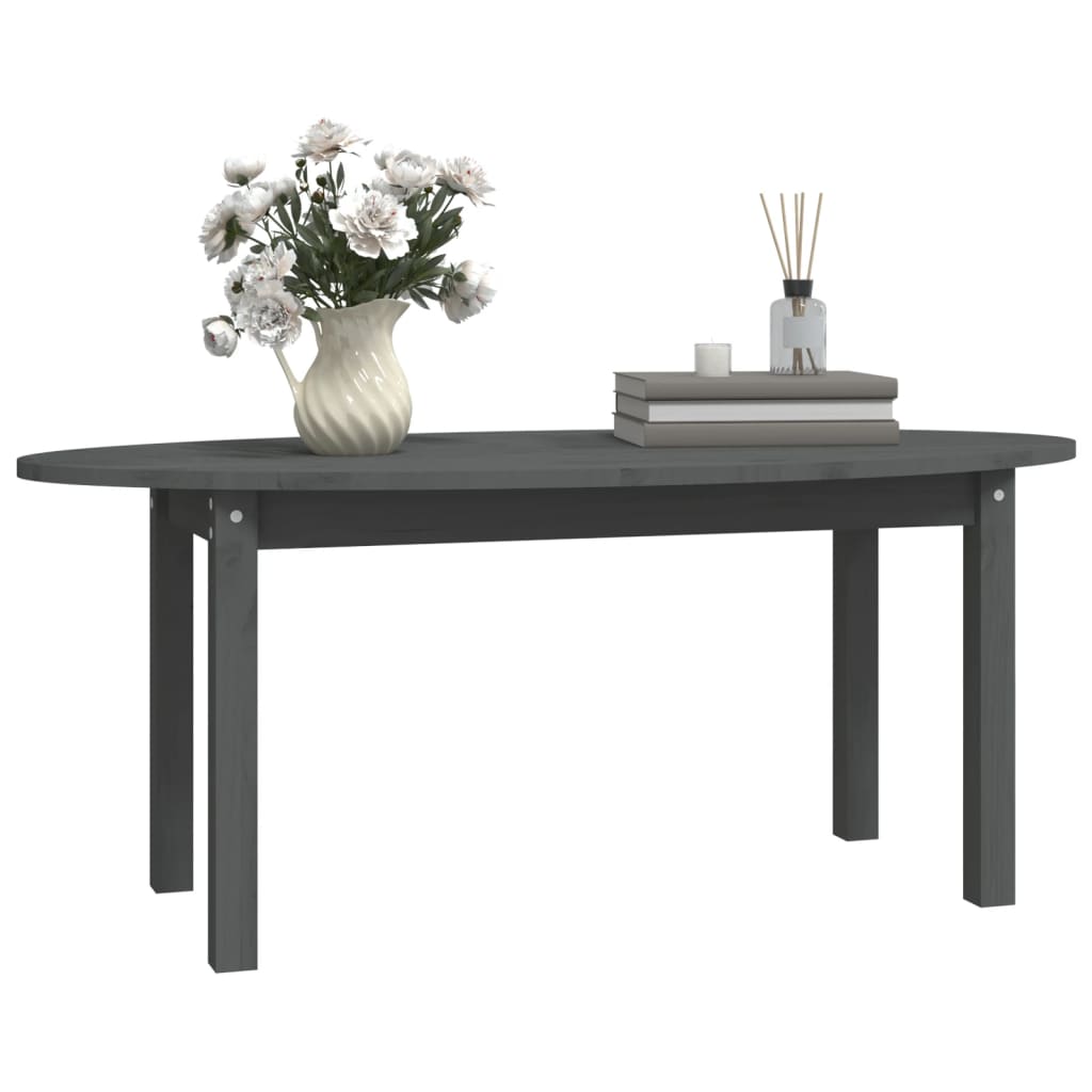 Table basse Gris 110x55x45 cm Bois massif de pin - Tables basses