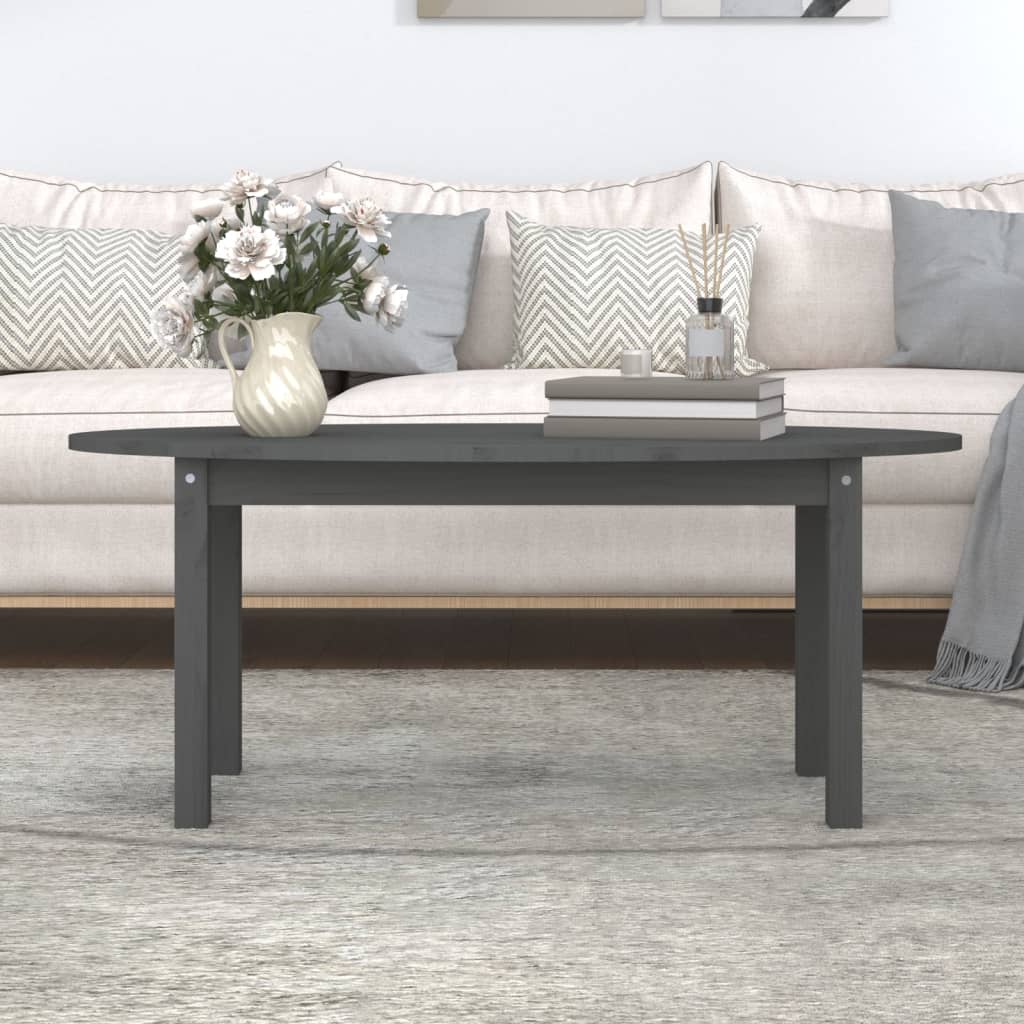 Table basse Gris 110x55x45 cm Bois massif de pin - Tables basses