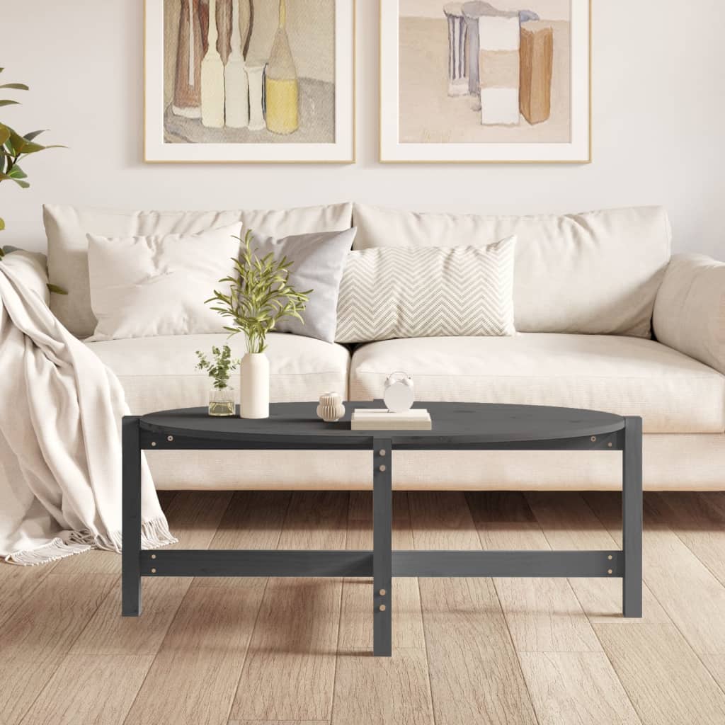 Table basse Gris 118x63x45 cm Bois massif de pin - Tables basses