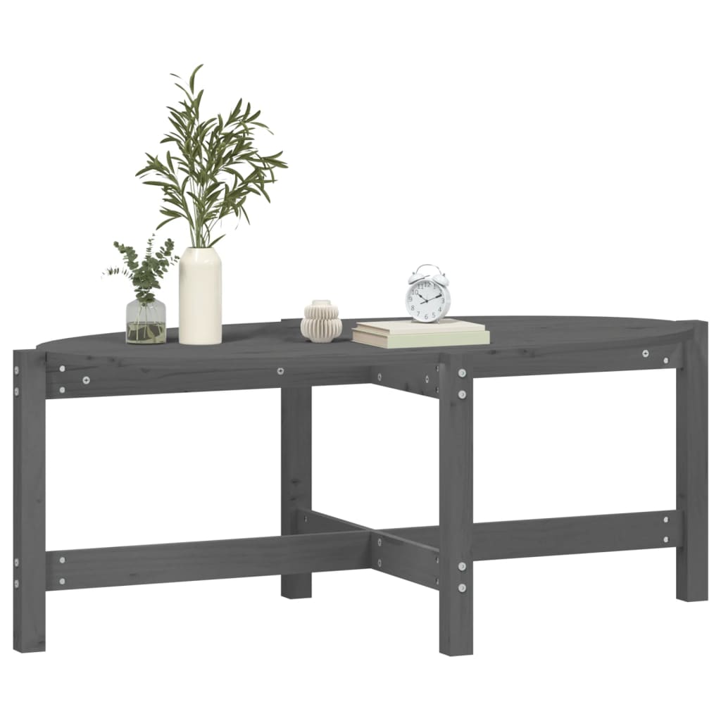 Table basse Gris 118x63x45 cm Bois massif de pin - Tables basses