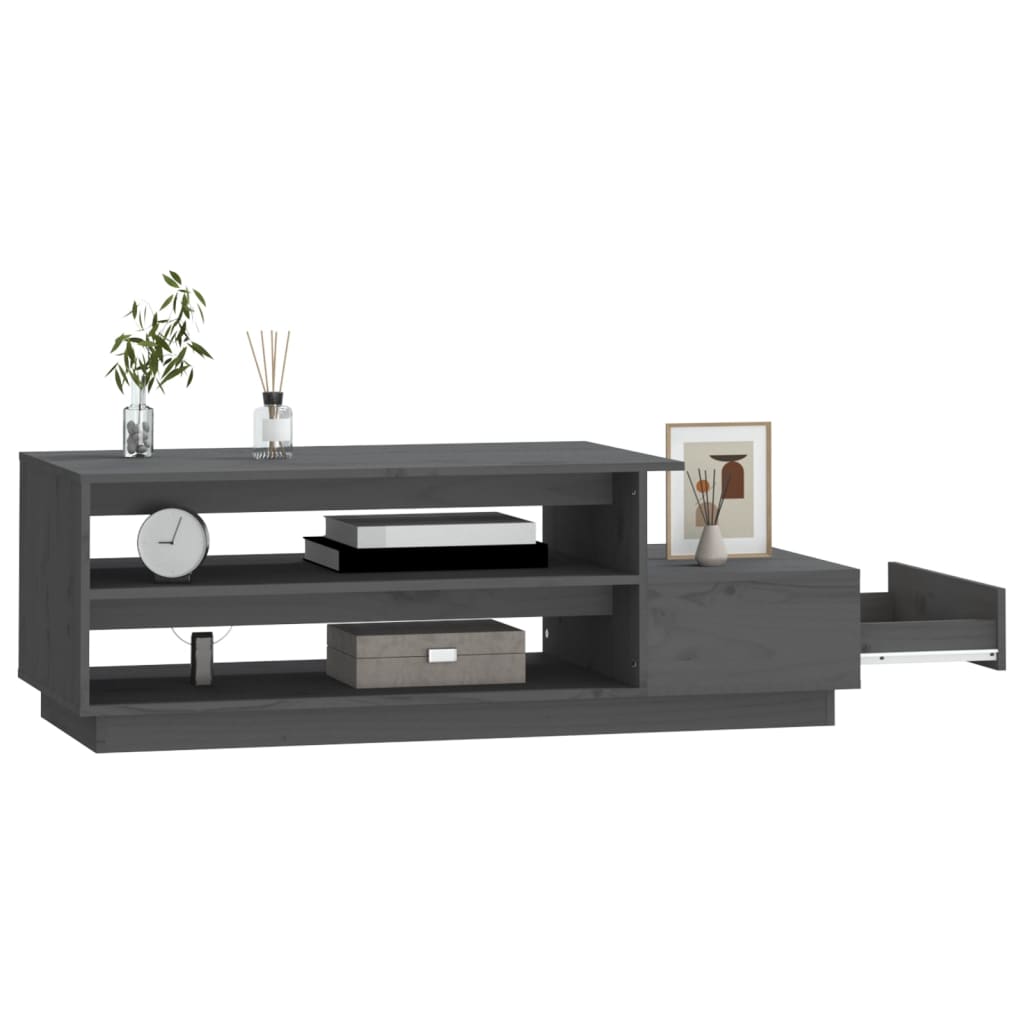 Table basse Gris 120x50x40,5 cm Bois massif de pin - Tables basses