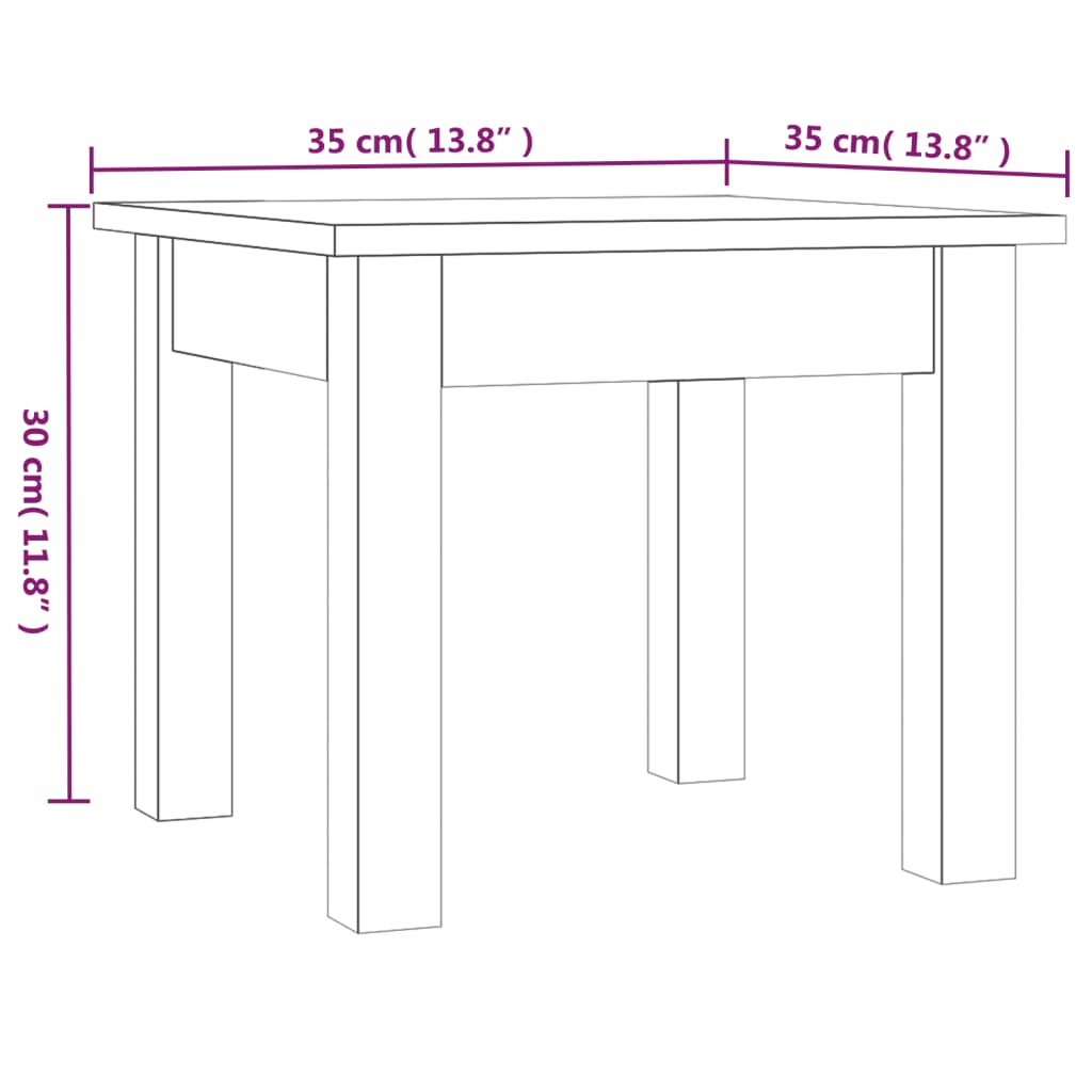 Table basse Gris 35x35x30 cm Bois massif de pin - Tables basses
