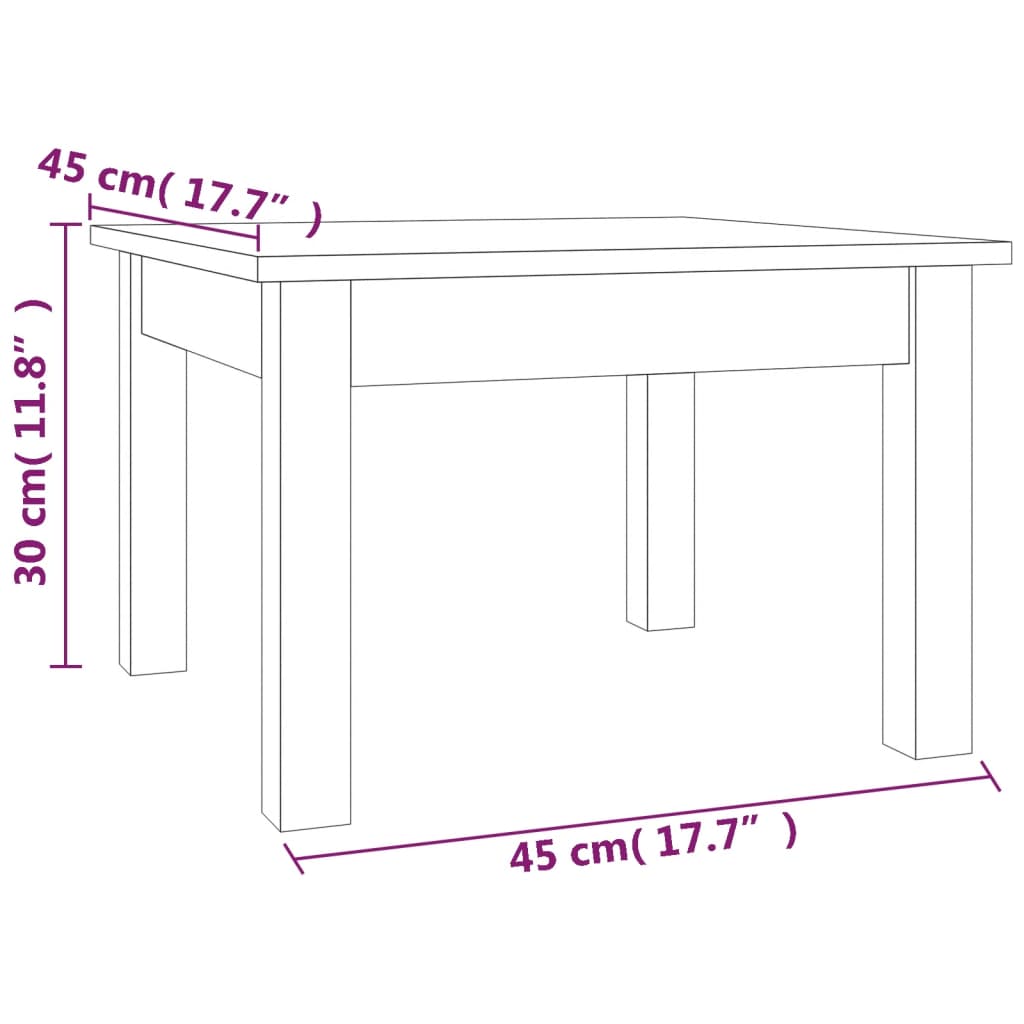 Table basse Gris 45x45x30 cm Bois massif de pin - Tables basses