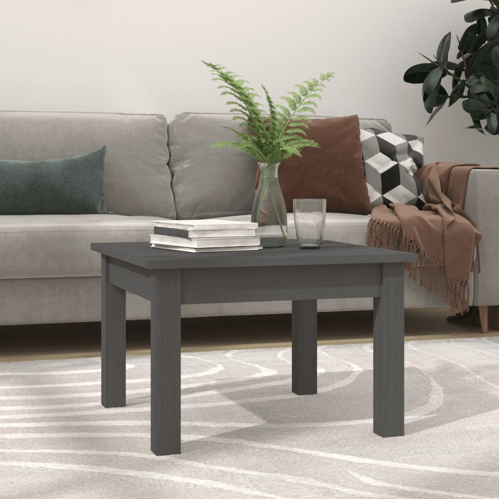 Table basse Gris 45x45x30 cm Bois massif de pin - Tables basses
