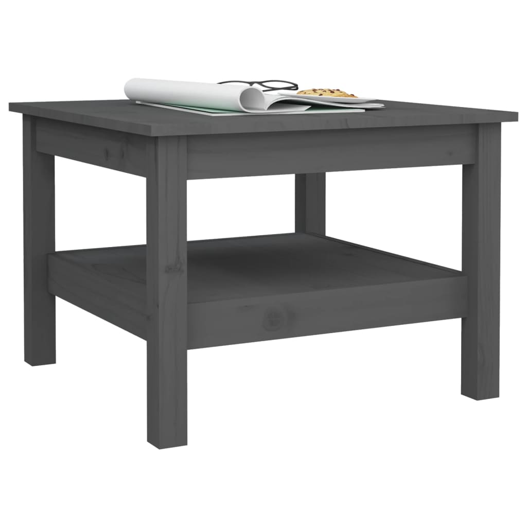 Table basse Gris 55x55x40 cm Bois massif de pin - Tables basses