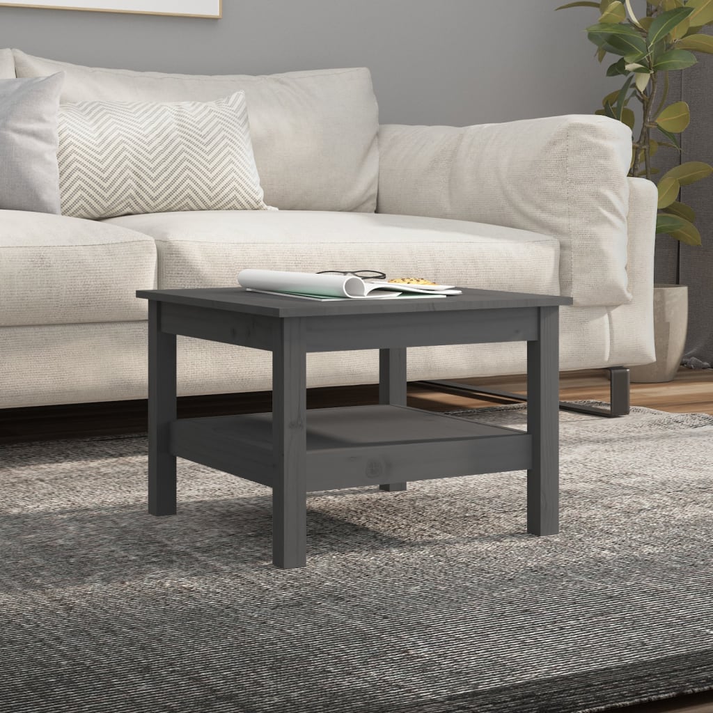 Table basse Gris 55x55x40 cm Bois massif de pin - Tables basses