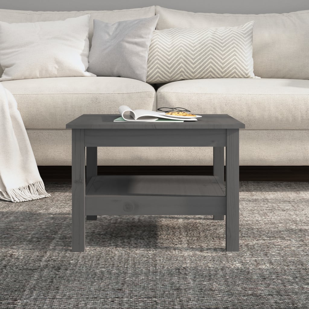 Table basse Gris 55x55x40 cm Bois massif de pin - Tables basses