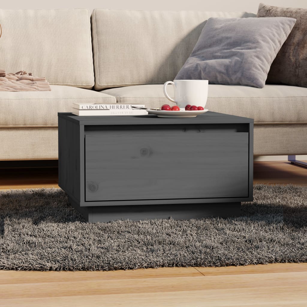 Table basse Gris 55x56x32 cm Bois massif de pin - Tables basses
