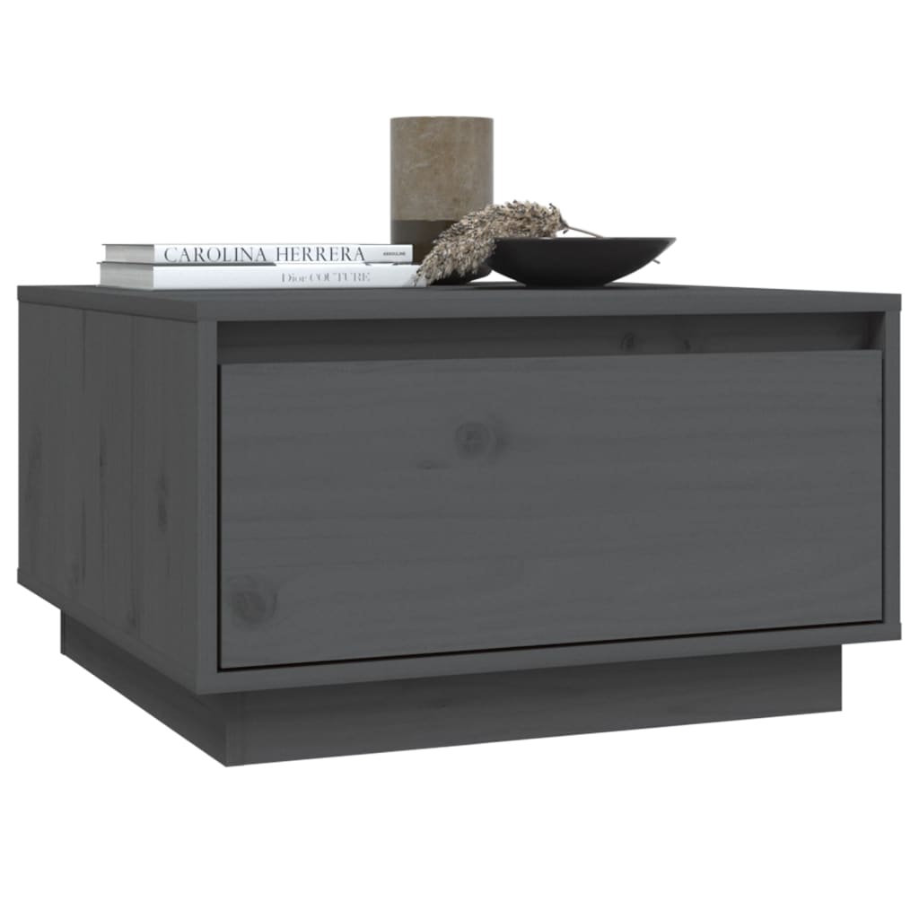 Table basse Gris 55x56x32 cm Bois massif de pin - Tables basses