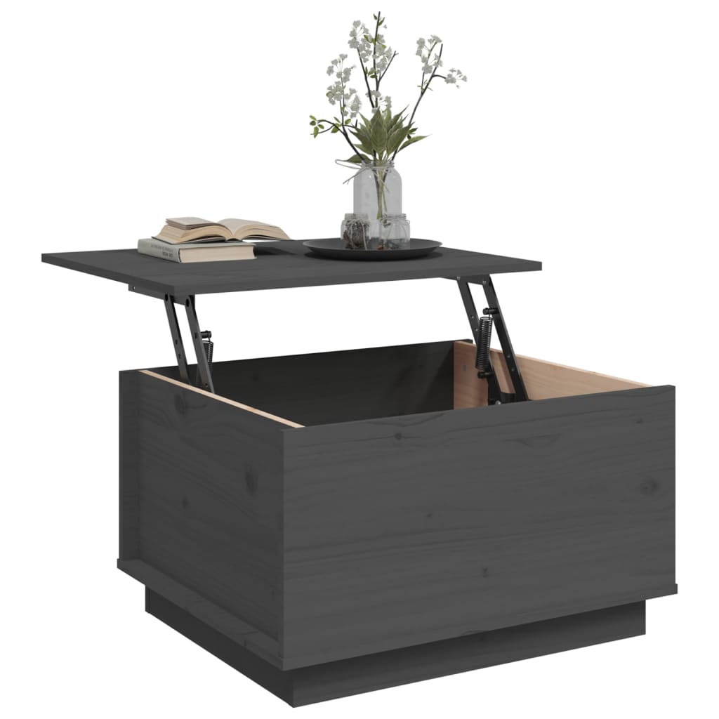 Table basse Gris 60x50x35 cm Bois massif de pin - Tables basses
