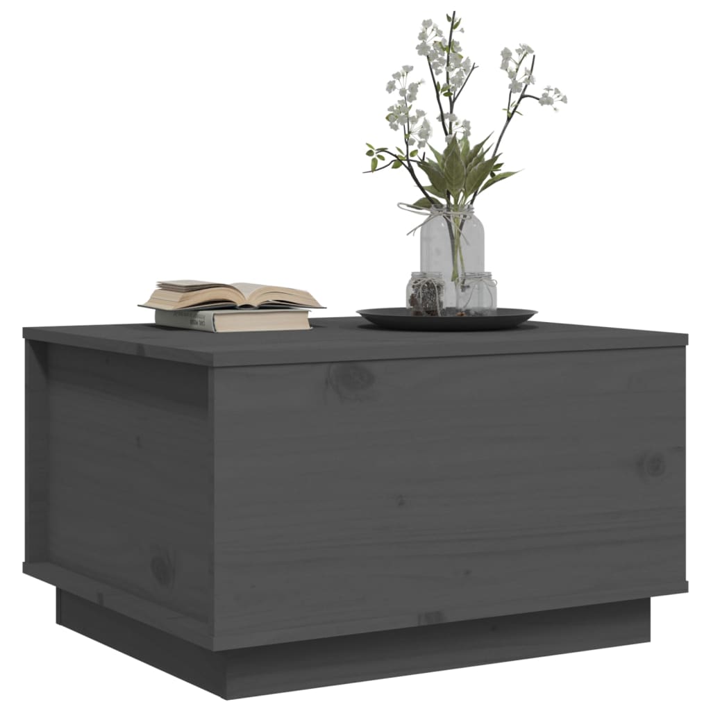 Table basse Gris 60x50x35 cm Bois massif de pin - Tables basses