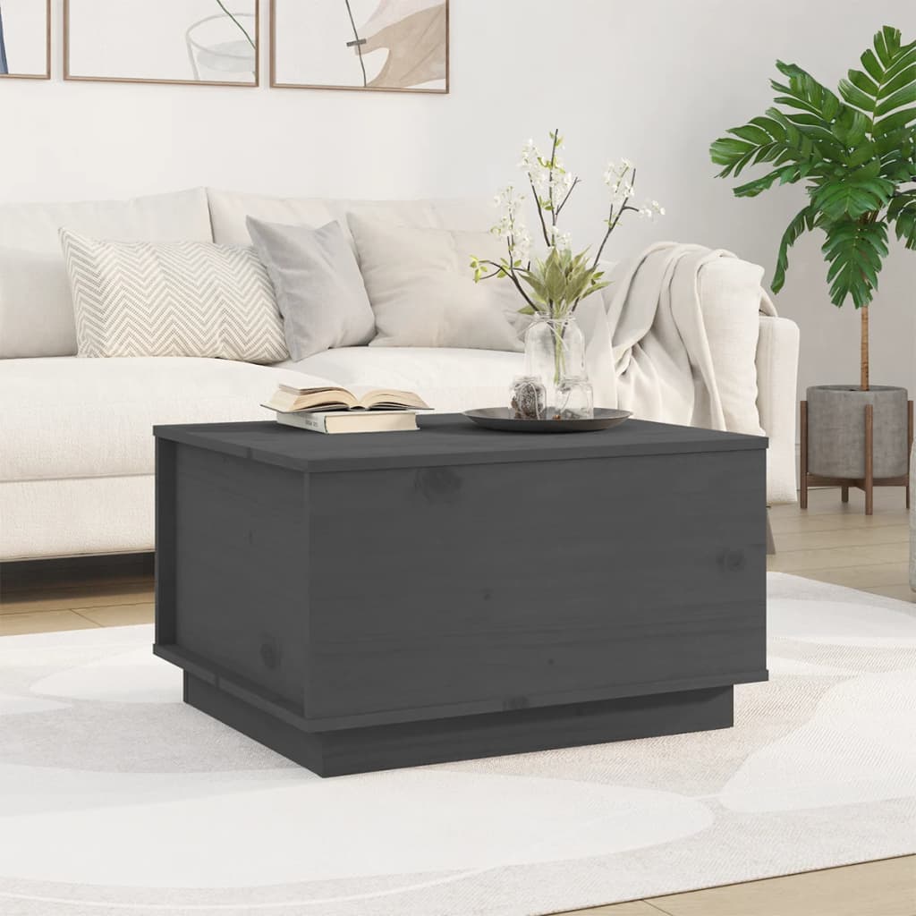 Table basse Gris 60x50x35 cm Bois massif de pin - Tables basses