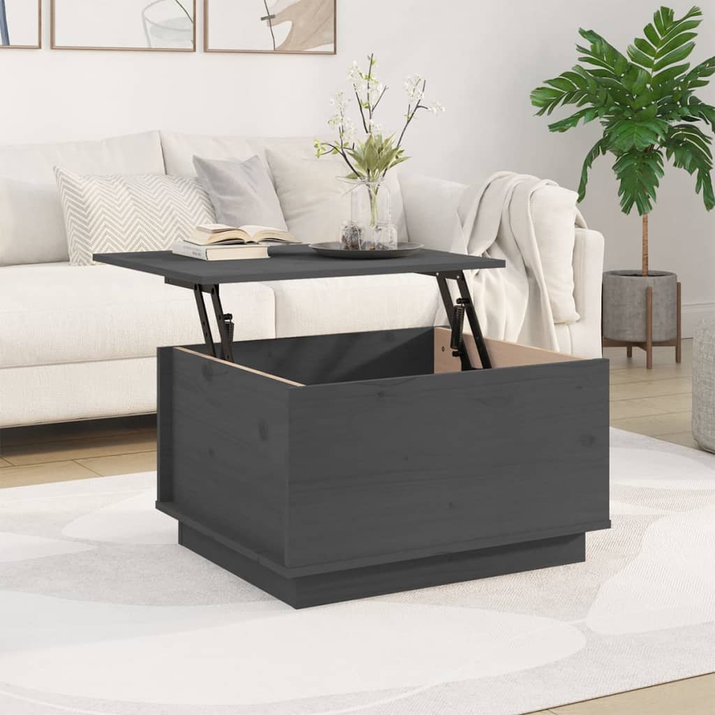 Table basse Gris 60x50x35 cm Bois massif de pin - Tables basses