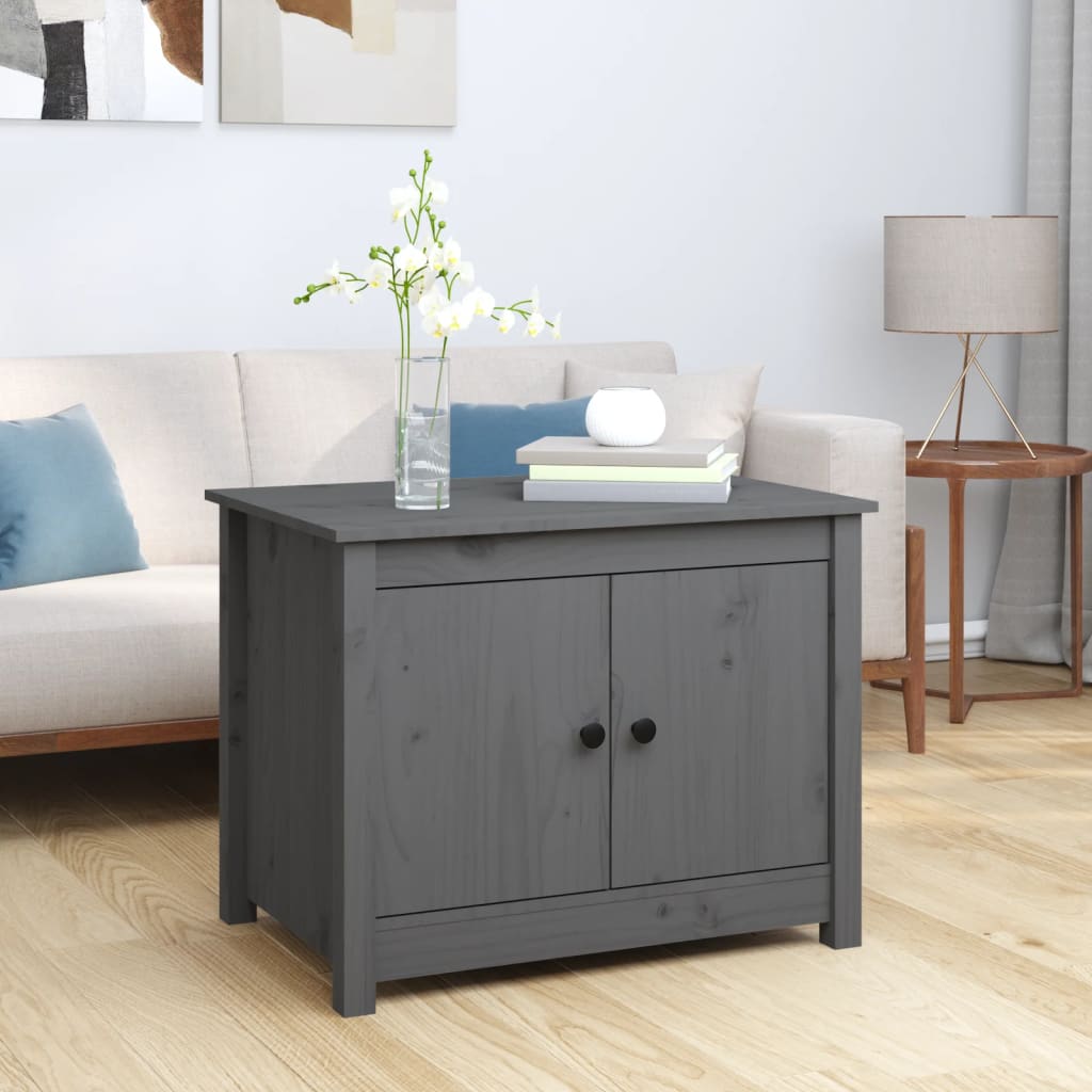 Table basse Gris 71x49x55 cm Bois massif de pin - Tables basses
