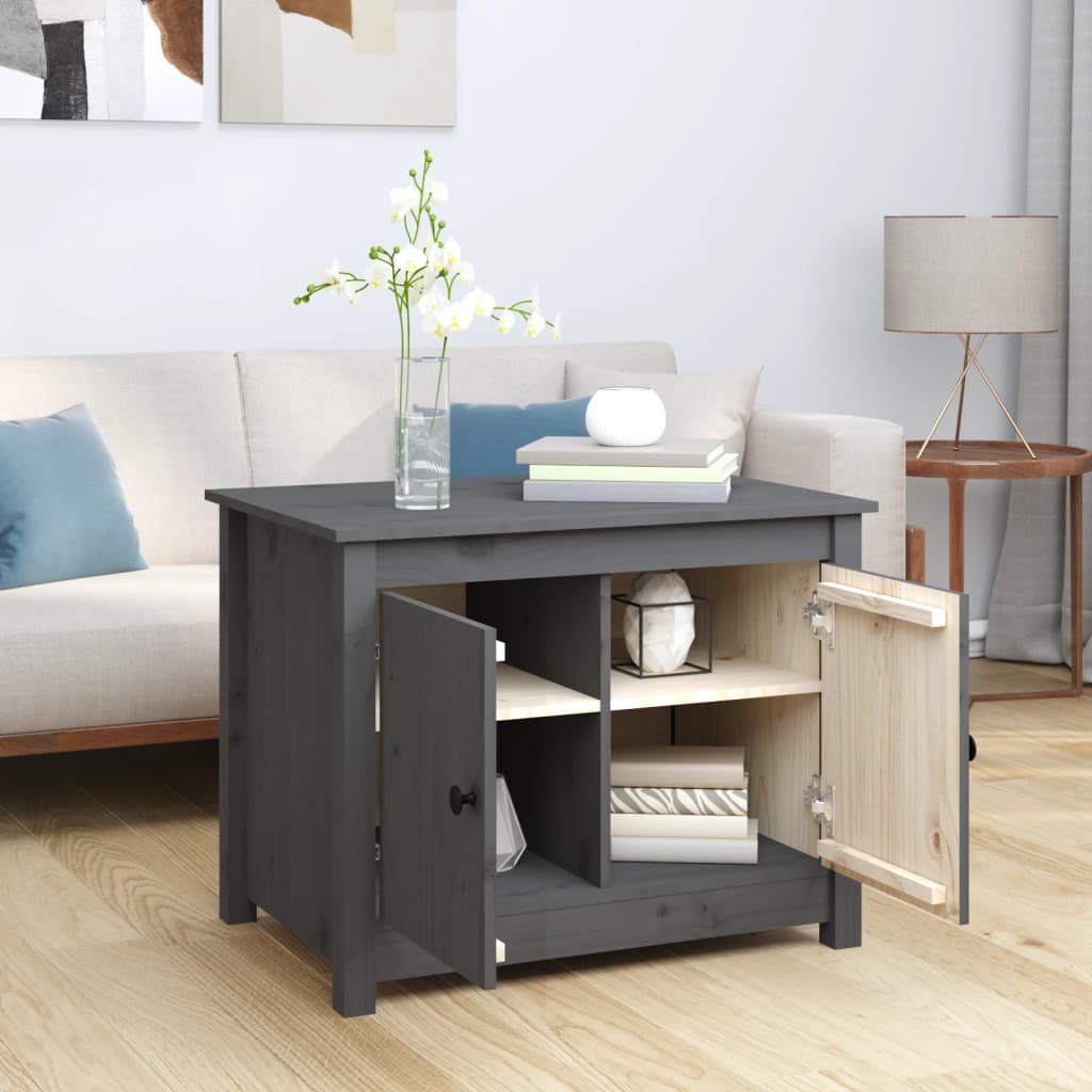 Table basse Gris 71x49x55 cm Bois massif de pin - Tables basses