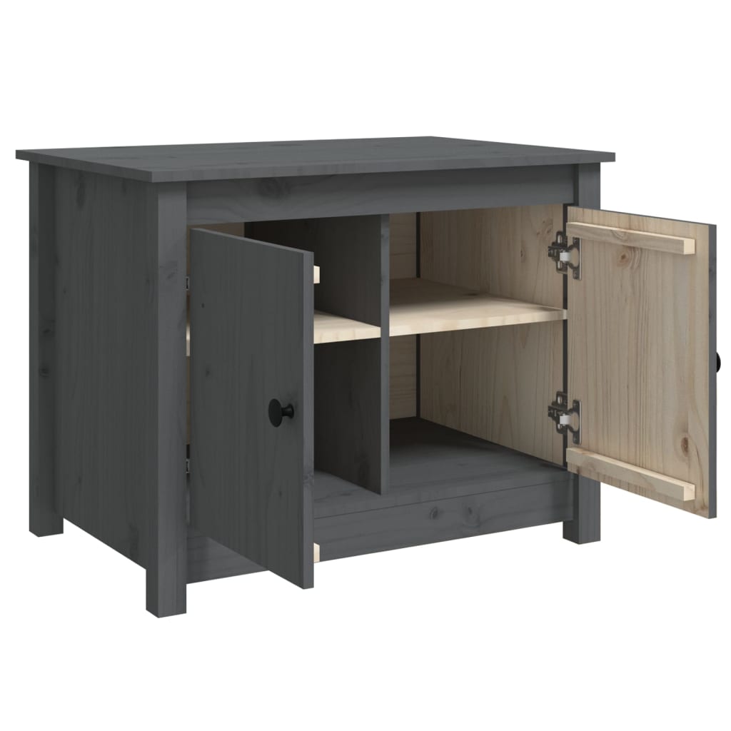 Table basse Gris 71x49x55 cm Bois massif de pin - Tables basses