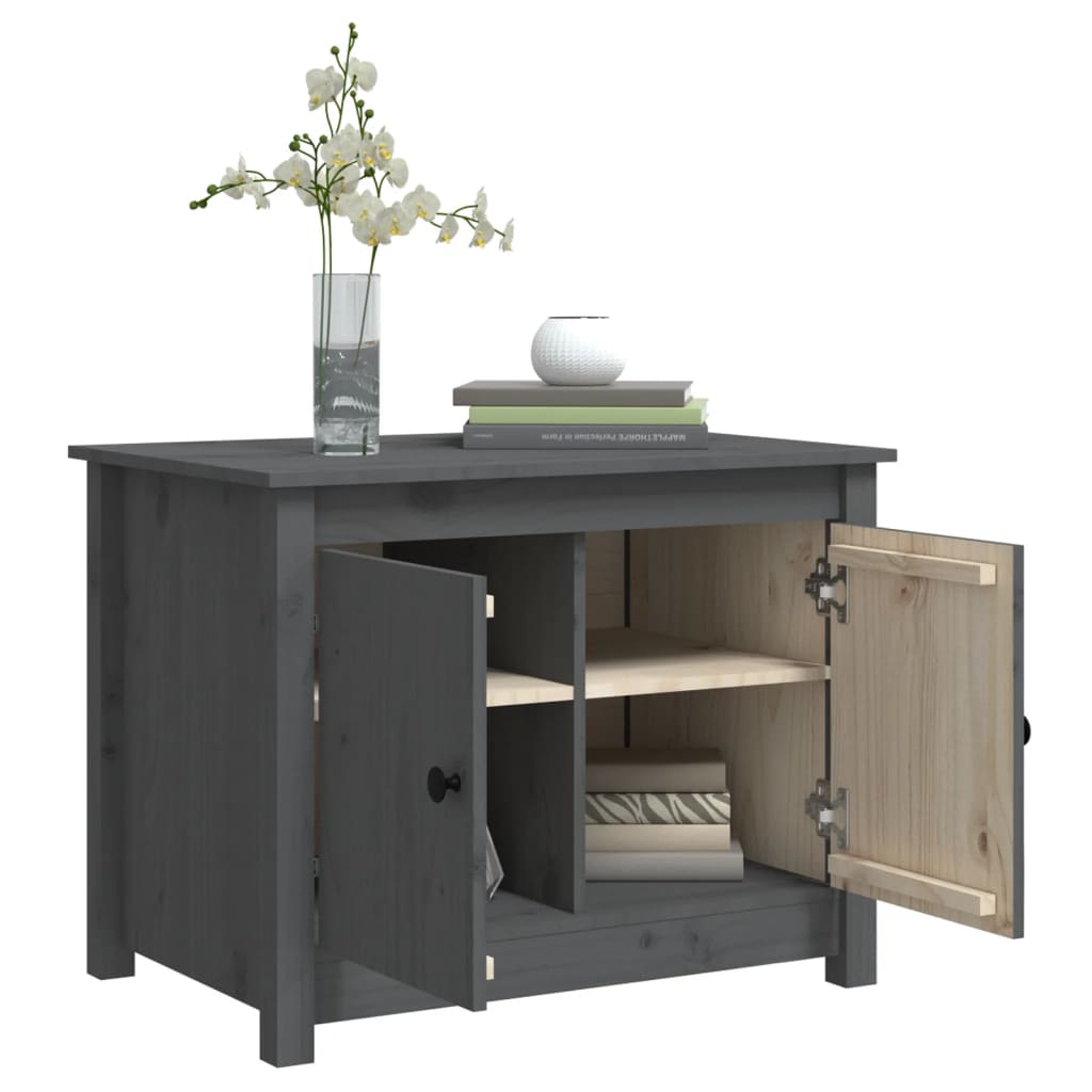 Table basse Gris 71x49x55 cm Bois massif de pin - Tables basses