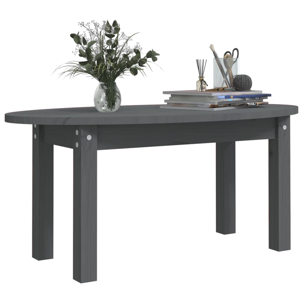 Table basse Gris 80x40x35 cm Bois massif de pin - Tables basses