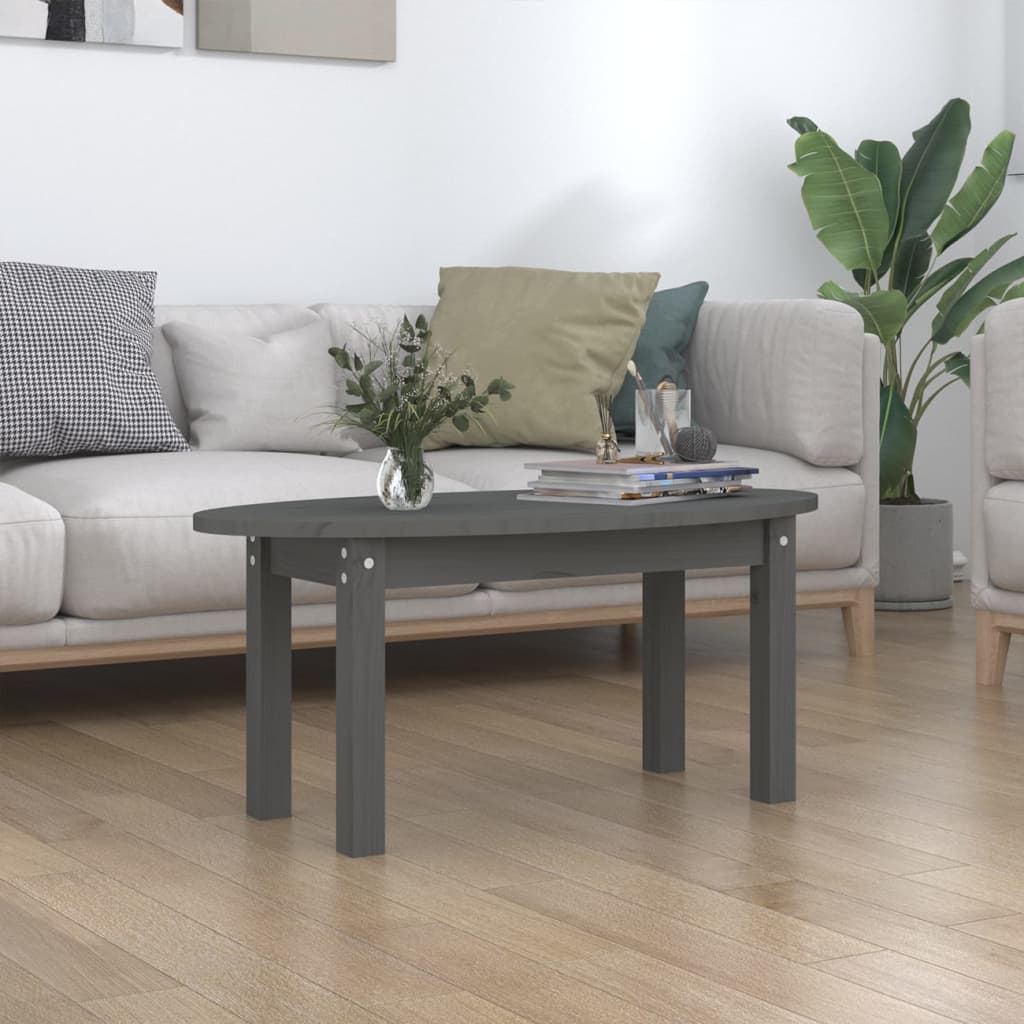 Table basse Gris 80x40x35 cm Bois massif de pin - Tables basses