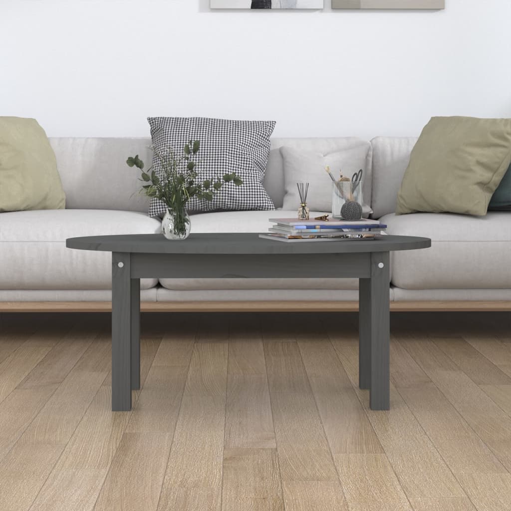Table basse Gris 80x40x35 cm Bois massif de pin - Tables basses