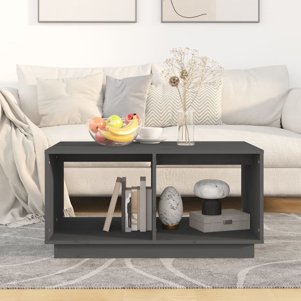 Table basse Gris 80x50x40 cm Bois massif de pin - Tables basses