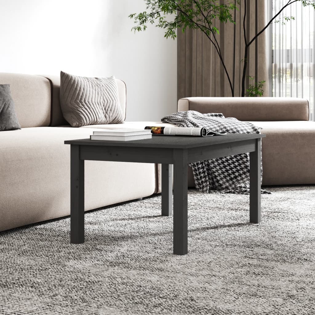 Table basse Gris 80x50x40 cm Bois massif de pin - Tables basses