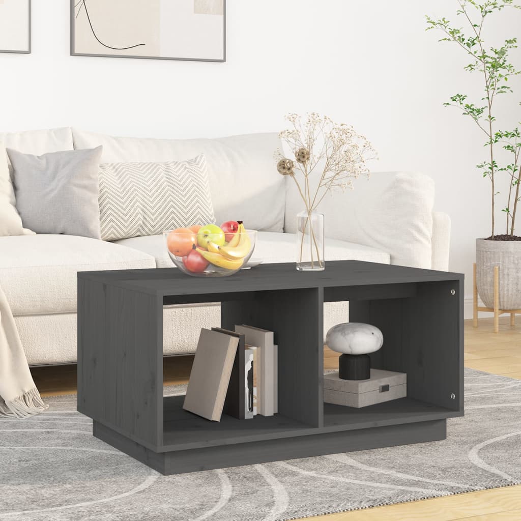 Table basse Gris 80x50x40 cm Bois massif de pin - Tables basses