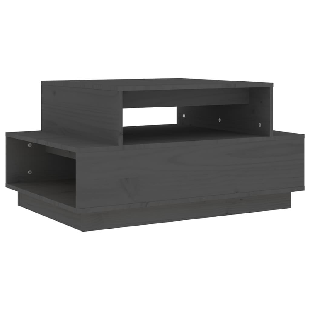 Table basse Gris 80x55x40,5 cm Bois massif de pin - Tables basses