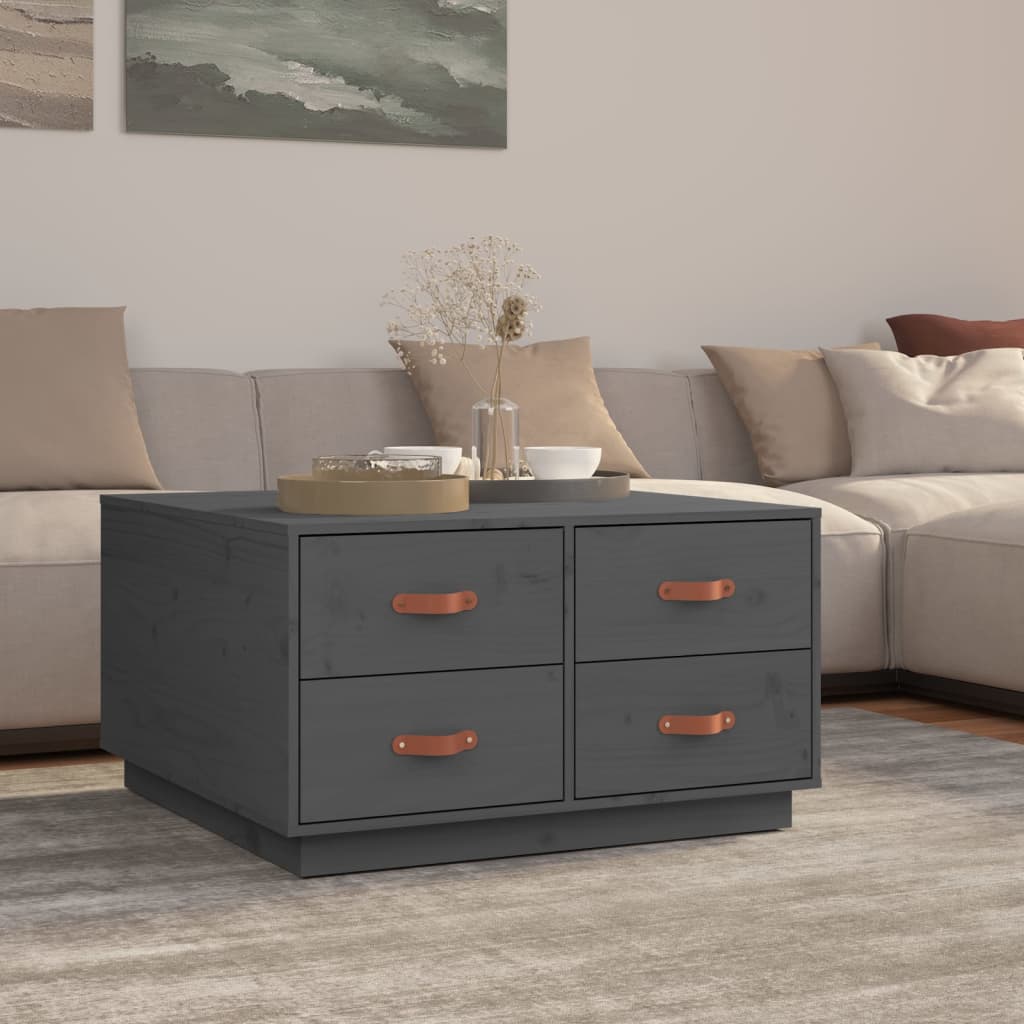 Table basse Gris 80x80x45 cm Bois massif de pin - Tables basses