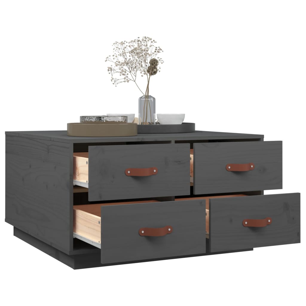 Table basse Gris 80x80x45 cm Bois massif de pin - Tables basses