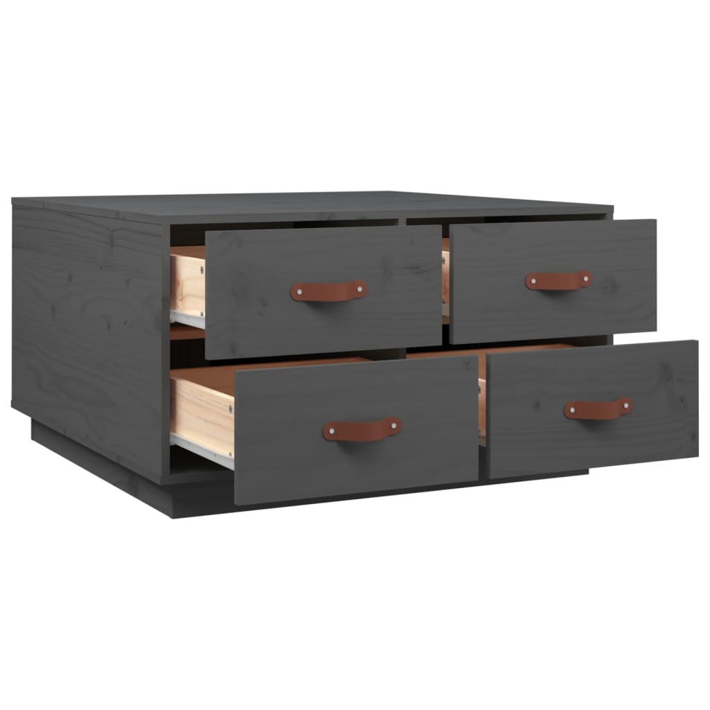 Table basse Gris 80x80x45 cm Bois massif de pin - Tables basses