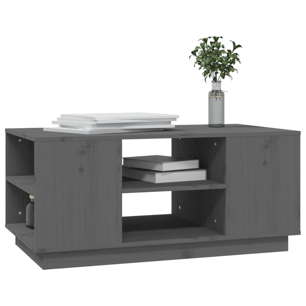 Table basse Gris 90x49x40,5 cm Bois massif de pin - Tables basses