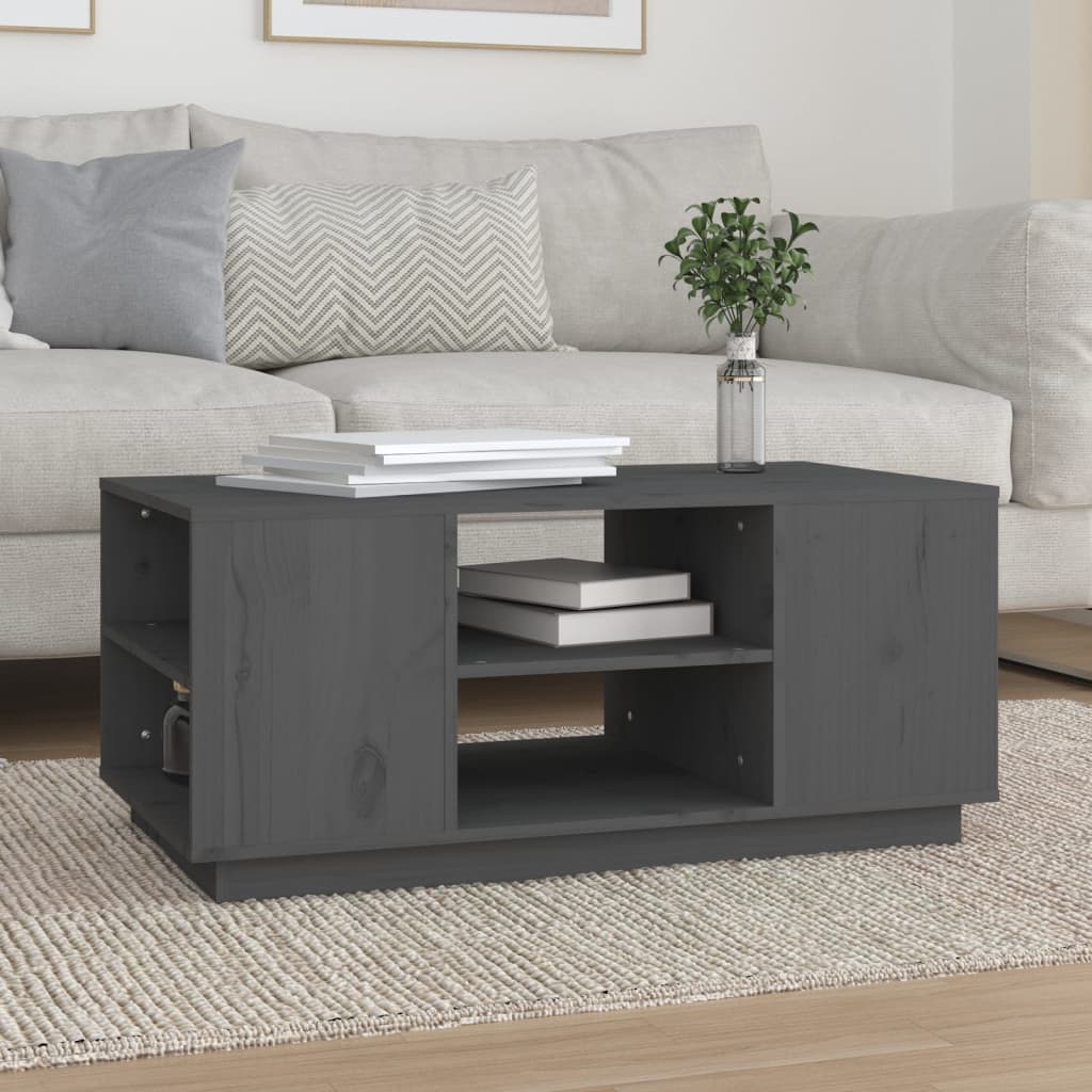 Table basse Gris 90x49x40,5 cm Bois massif de pin - Tables basses