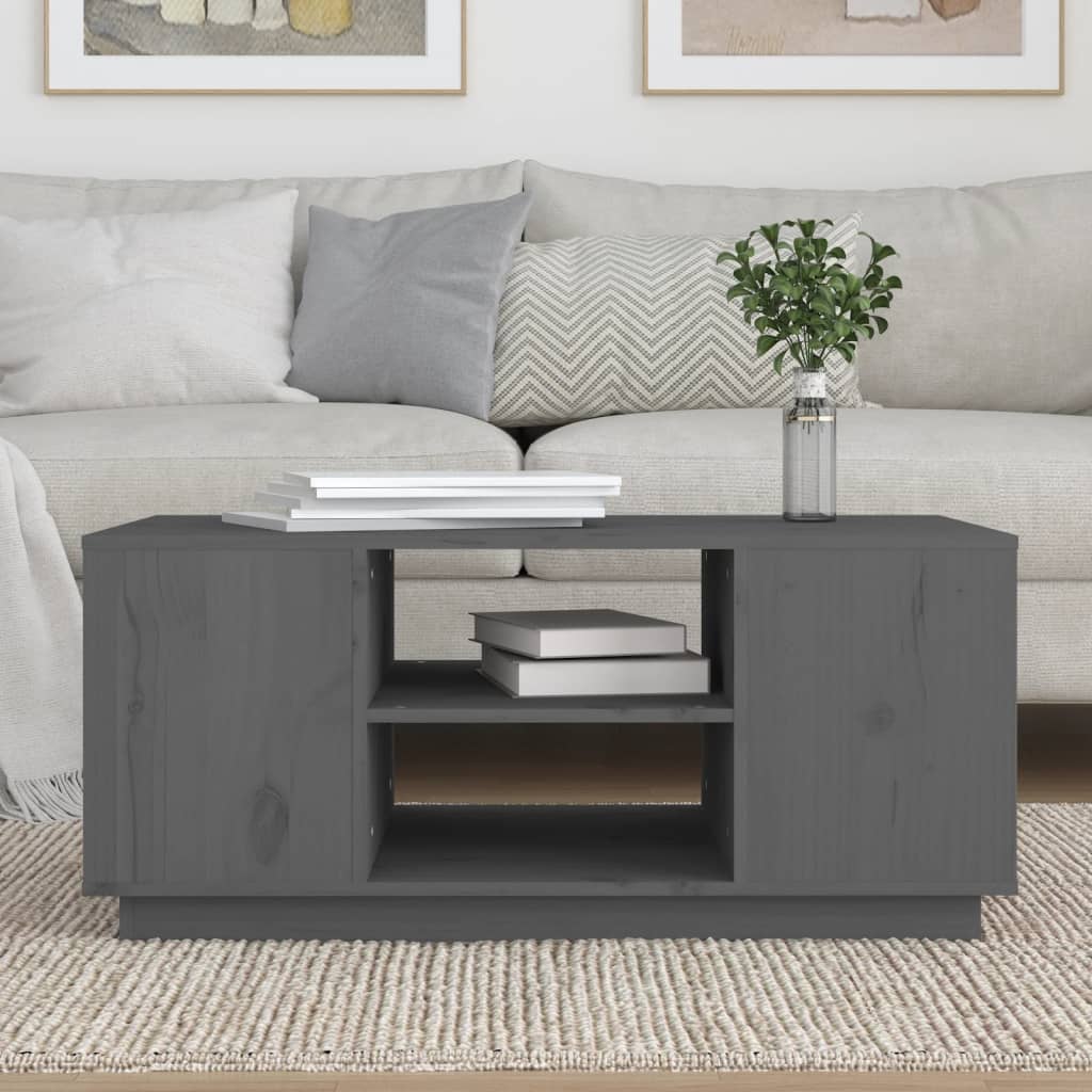 Table basse Gris 90x49x40,5 cm Bois massif de pin - Tables basses