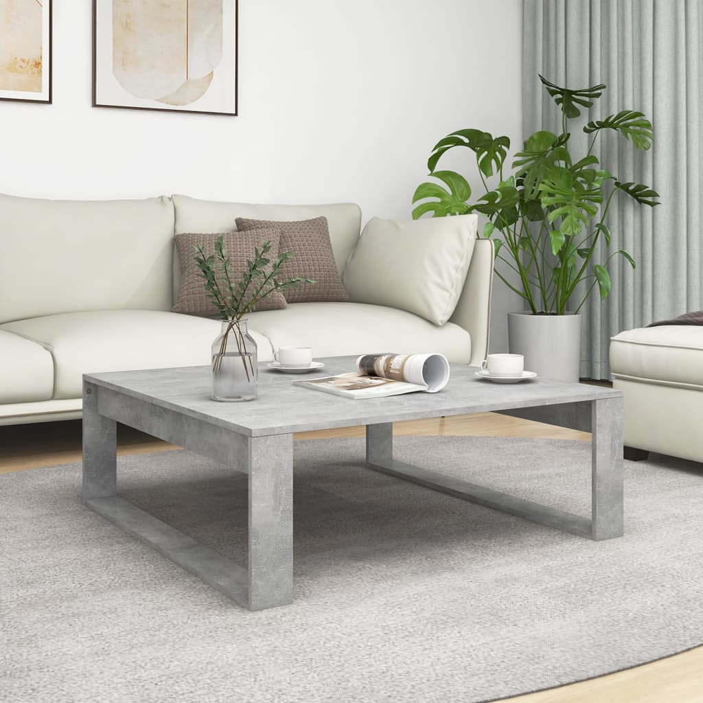 Table basse Gris béton 100x100x35 cm Bois d’ingénierie - Tables basses