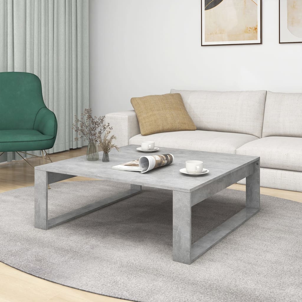 Table basse Gris béton 100x100x35 cm Bois d’ingénierie - Tables basses