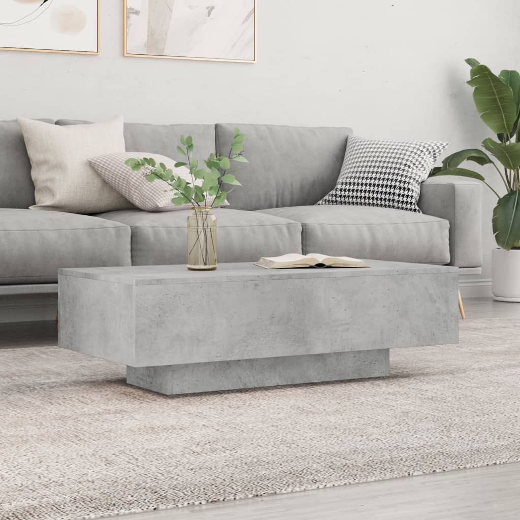 Table basse gris béton 100x49,5x31 cm bois d’ingénierie - Tables basses