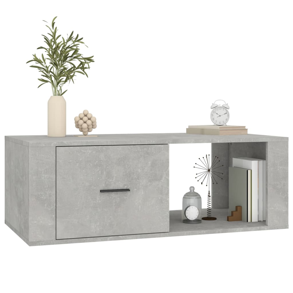 Table basse Gris béton 100x50,5x35 cm Bois d’ingénierie - Tables basses