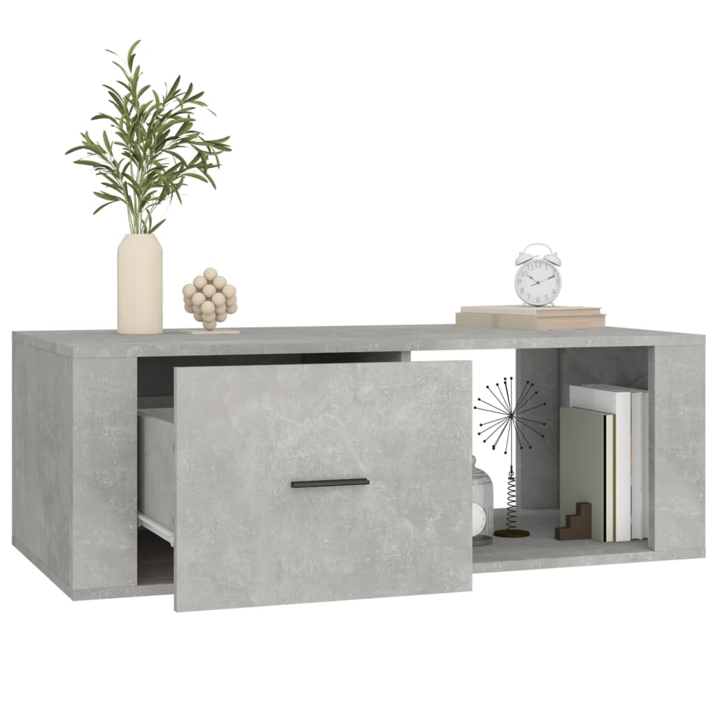 Table basse Gris béton 100x50,5x35 cm Bois d’ingénierie - Tables basses