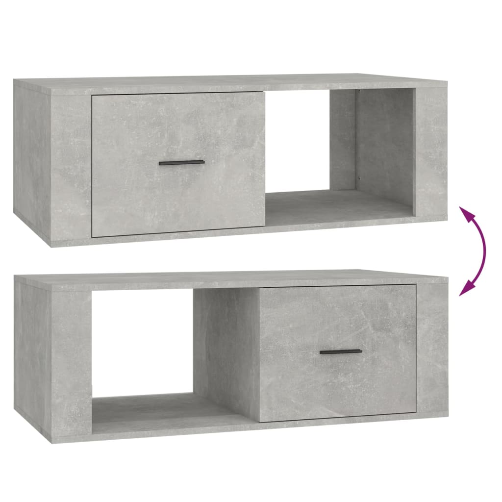 Table basse Gris béton 100x50,5x35 cm Bois d’ingénierie - Tables basses